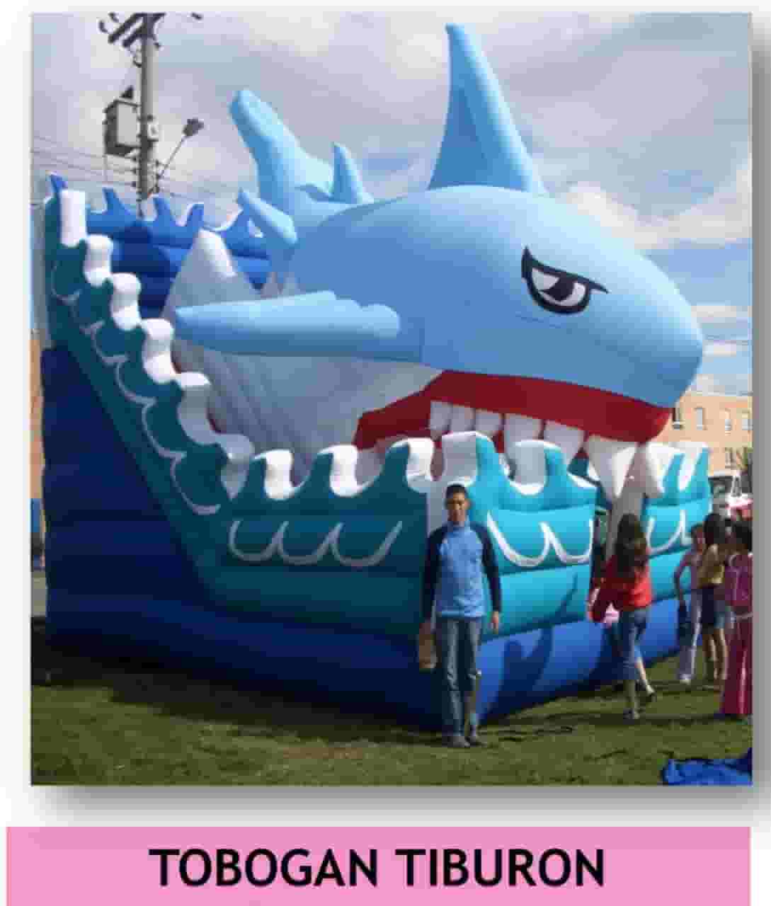 Castillo inflable Megalod&oacute;n disponible para alquiler en Cota - Diversi&oacute;n garantizada para fiestas infantiles